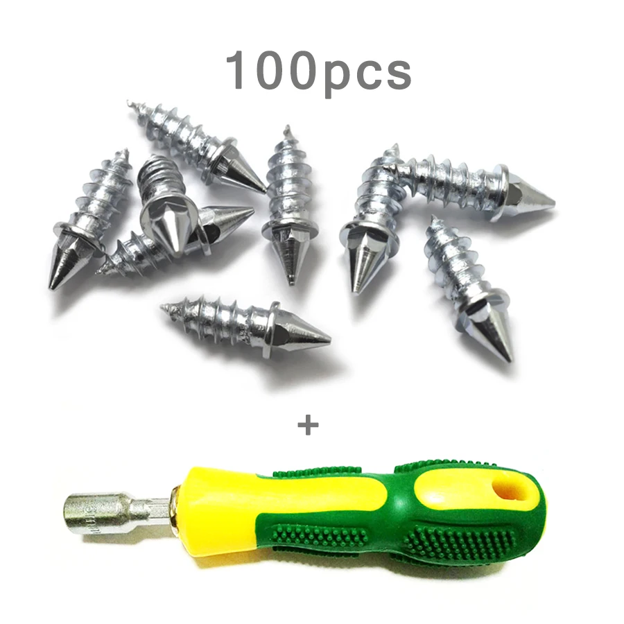 100Pcs Winter Car Wheel Anti Slip Screw Stud Tire Snow Nail Spike Anti-Slip Screws Car-styling With installation tools