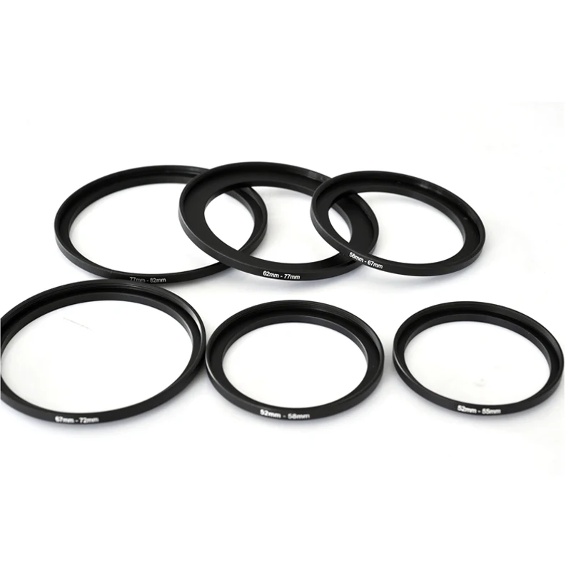 10pcs 37-49 37-52 37-55 37-58 40.5-52 40.5-55 40.5-58 43-46 43-49 72-82mm Metal Step Up Rings Lens Adapter Filter Set