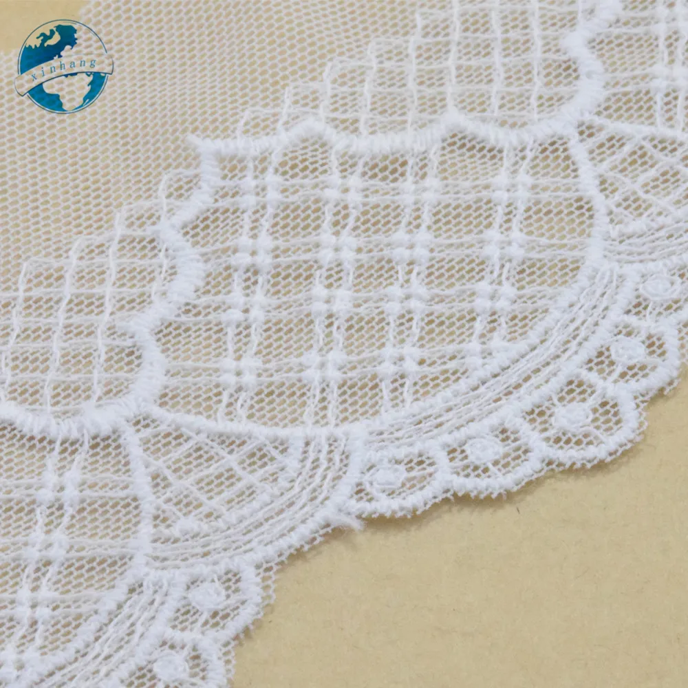 7cm Width Cotton Embroidery Mesh Lace Sewing Ribbon Guipure African Lace Fabric Trim Wedding Dress DIY Garment Accessories#3332