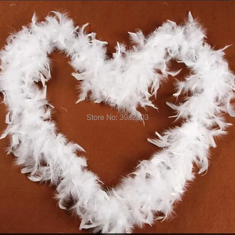 2 yards\lot Clothing Accessories Turkey Feather white Strip Fluffy Boa Happy Birthday Party Wedding Decorations Supplies