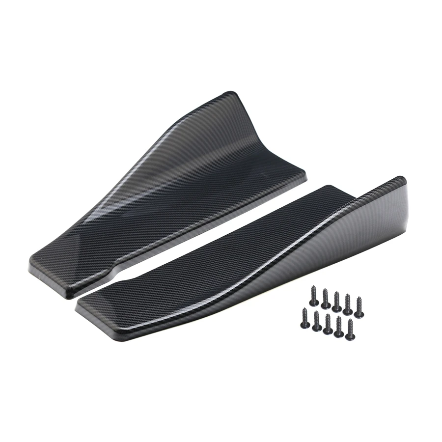 1Pair Universal Carbon Fiber Color Car Bumper Spoiler Rear Lip Angle Splitter Diffuser Anti-crash modified Car Body Side Skirt