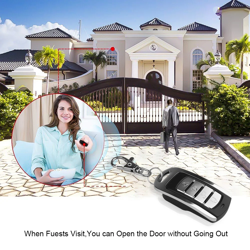 kebidumei Universal 433MHz Remote Control Wireless 4 Keys Copy Cloning Garage Door Remote Control Duplicator Key Auto Keychain