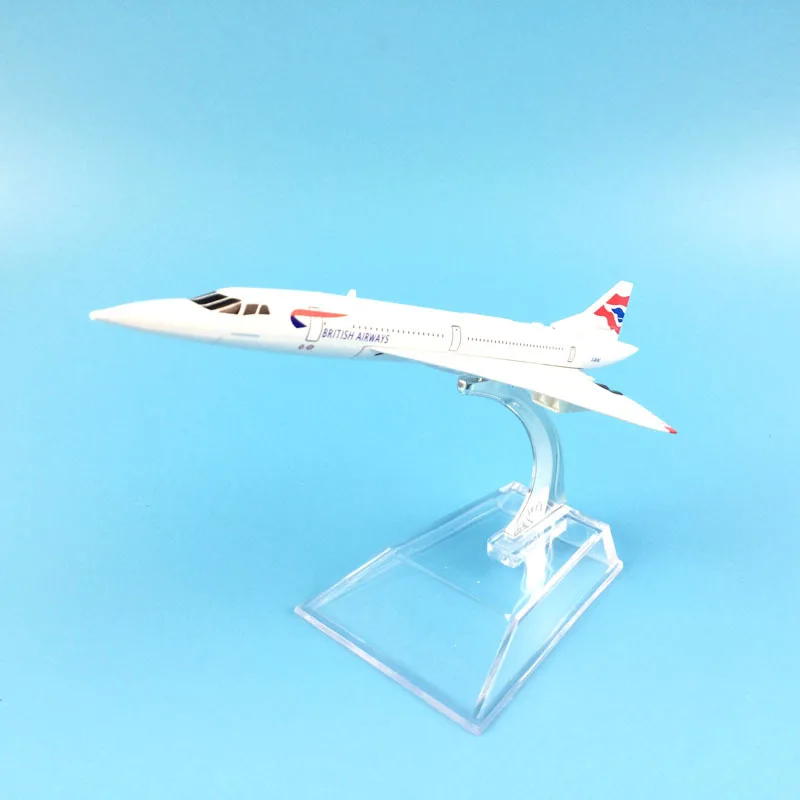 Aircraft Model Diecast Metal Plane Airplanes 16cm Airplane Model 1:400 British Airways Concord Plane Toy Gift Free Shipping