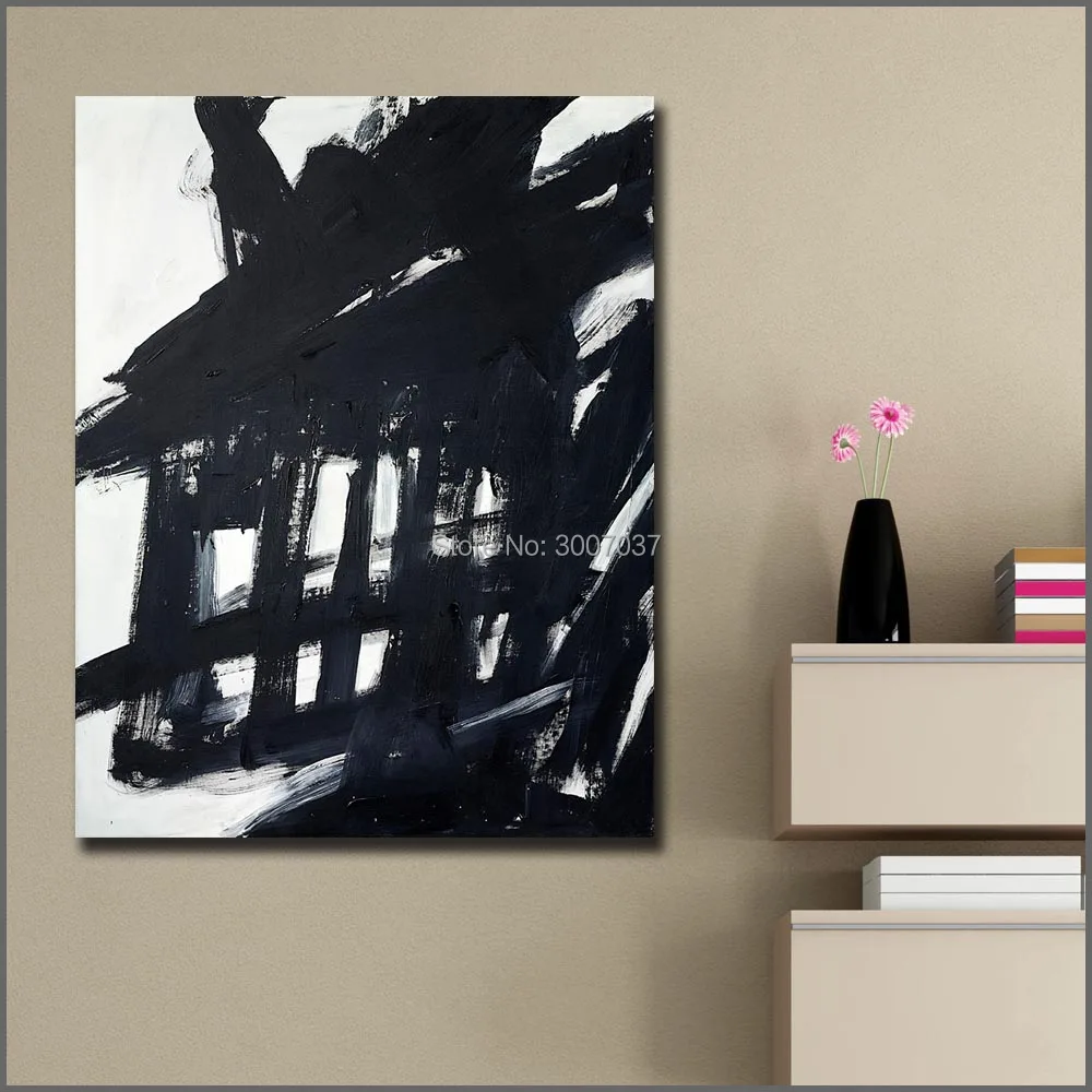 Abstract Hand Painted Canvas Painting Franz Kline Oil Painting Wall Art Canvas Painting for Home Decor Living Room No Frames