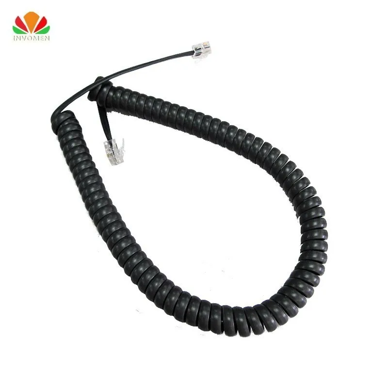 10pcs 35cm Telephone Cord Straighten 2m Microphone Receiver Line RJ22 4C Connector Copper Wire Phone Volume Curve Handset Cable