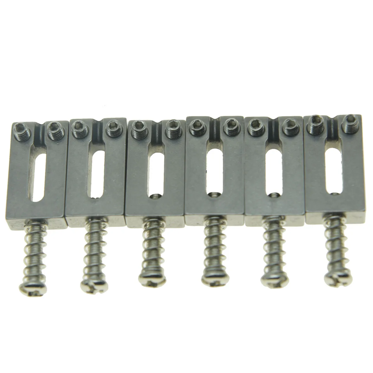 KAISH Set of 6 Stainless Steel Saddles Guitar Bridge Saddle 10.5mm/10.8mm String Spacing for ST TL Guitars