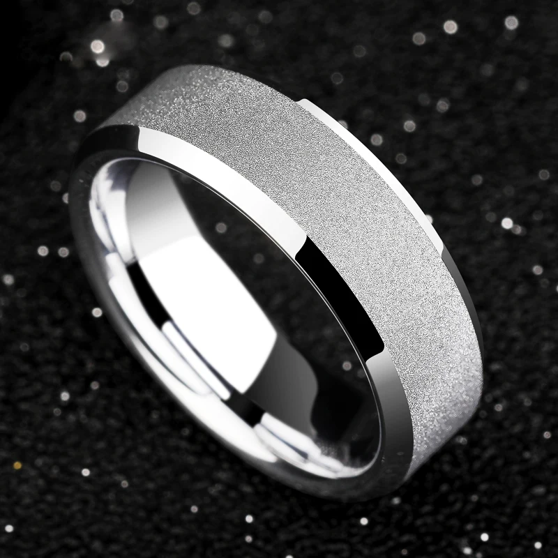 

New Arrival Classic Unisex 4mm/7mm Width White Tungsten Carbide Ring Band Matte Polished Finished for Woman Man Size 5-12