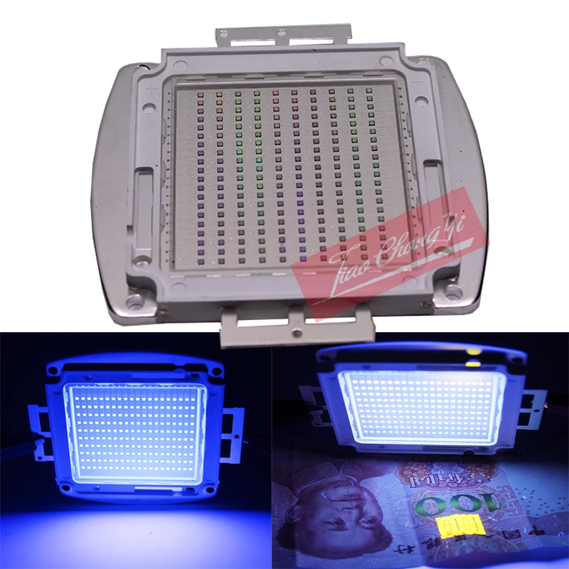 200W SMD High Power LED Ultra Violet UV Purpl 365-370NM 45mil 33-36V 6A UV Cahaya Ungu LED Lampu Bohlam Ultraviolet