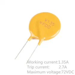 10PCS 72V 1.35A 1350MA PPTC Resettable Fuse RXEF135 XF135 Pitch 5mm