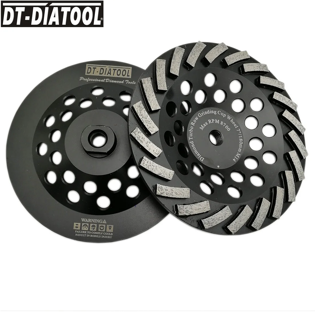 dt diatool rebolo de fileira diamond turbo segmentado para concreto pedra dura conexao m14 180 mm 7in pcs 01