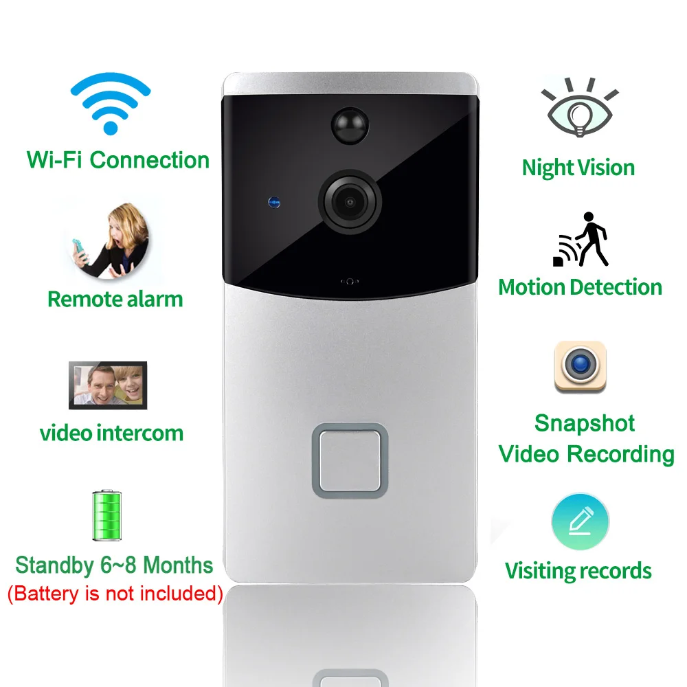 Bezprzewodowy dzwonek do drzwi wideodomofon iCSee IP kamera Wifi telefon HD 720P dwukierunkowy kontrola aplikacji iOS Android