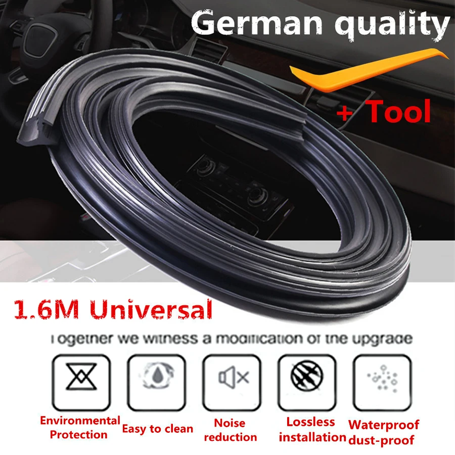 

Universal 1.6m Car Sound Seal Strip Dashboard Insulation Windshield Edges Gap Sealing Strips With Installation tool