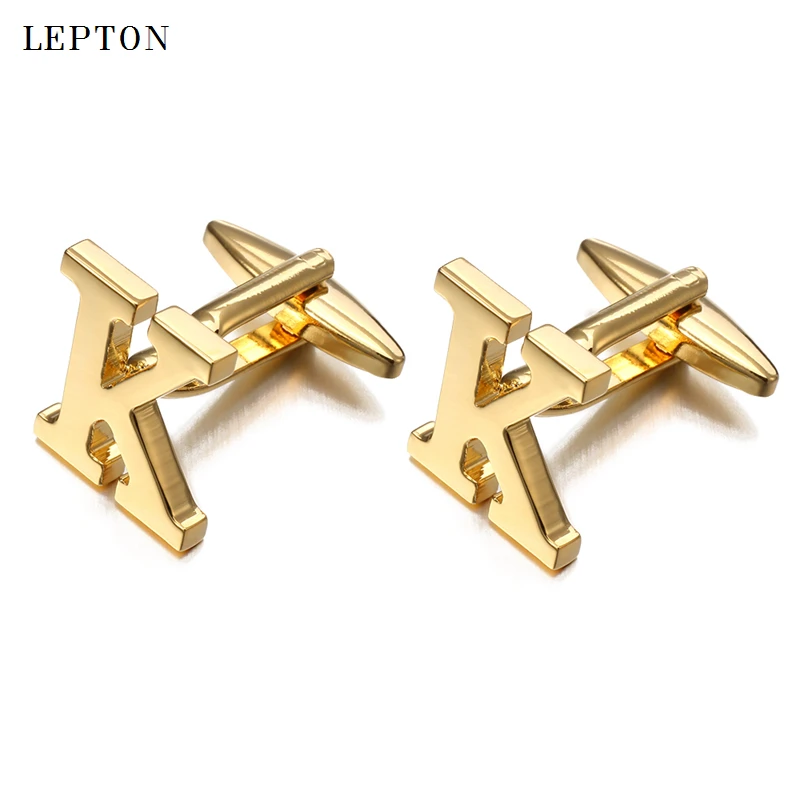 

Hot Letters K Cufflinks For Men Lepton High Polishing Alphabet of Letter K CuffLinks Man Shirt Cuffs Cuff links Relojes Gemelos