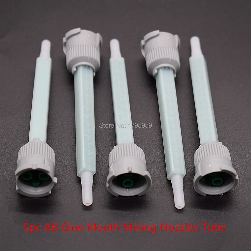 5pc AB Glues Static Mixer Mixing Tube Epoxy Resin Adhesives Syringe Mixing Nozzles Set for Two Component Liquid Mixing Machine