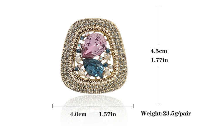 VEYO High Quality Round Luxury  Full Of Crystal Rhinestone Gold Color Brooch Vintage Jewelry Wholesale