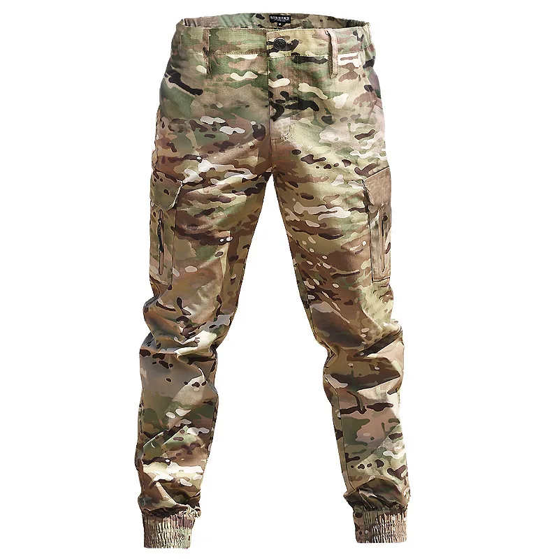 Outdoor Men's Water Resistant Camouflage Nilitary Trousers Hiking  Training Multi-pocket   Pencil Pants Overalls