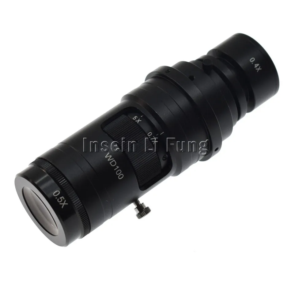 

10X-180X Adjustable Magnification 25mm Zoom C-mount Lens 0.7X~5X For Industry Video Microscope Camera Working Distance 100-300mm