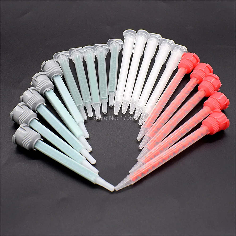 5pc AB Glues Static Mixer Mixing Tube Epoxy Resin Adhesives Syringe Mixing Nozzles Set for Two Component Liquid Mixing Machine