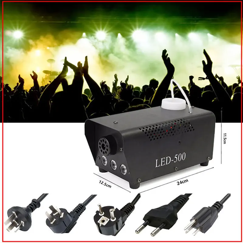 fast shipping disco colorful smoke machine mini LED remote fogger ejector dj Christmas party stage light fog machine