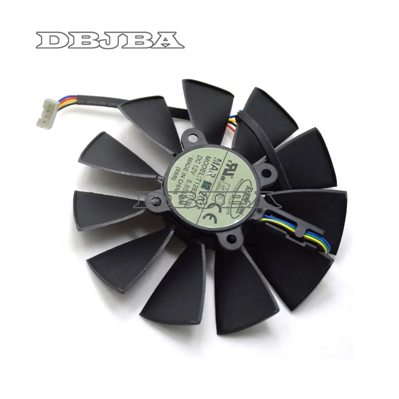 

95MM 4PIN 5PIN Everflow T129215SU DC 12V 0.5AMP Graphics Card Fan Replacement For ASUS GTX780 780TI R9280 290 280X 290X Cooler