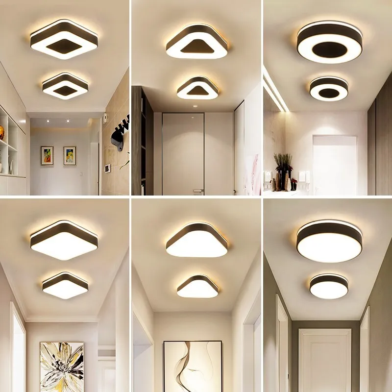Nieuwe Design Led Plafondlamp Gang Kunstgalerie Decoratie Front Balkon Lamp Veranda Wit Zwart Lamparas De Techo Plafondlamp