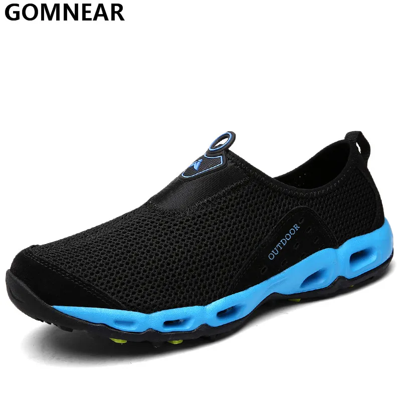 

GOMNEAR Summer Men's Breathable Running Shoes Outdoor Male Lightweight Antiskid Trekking Shoes Walking Tourism Jogging Sneakers