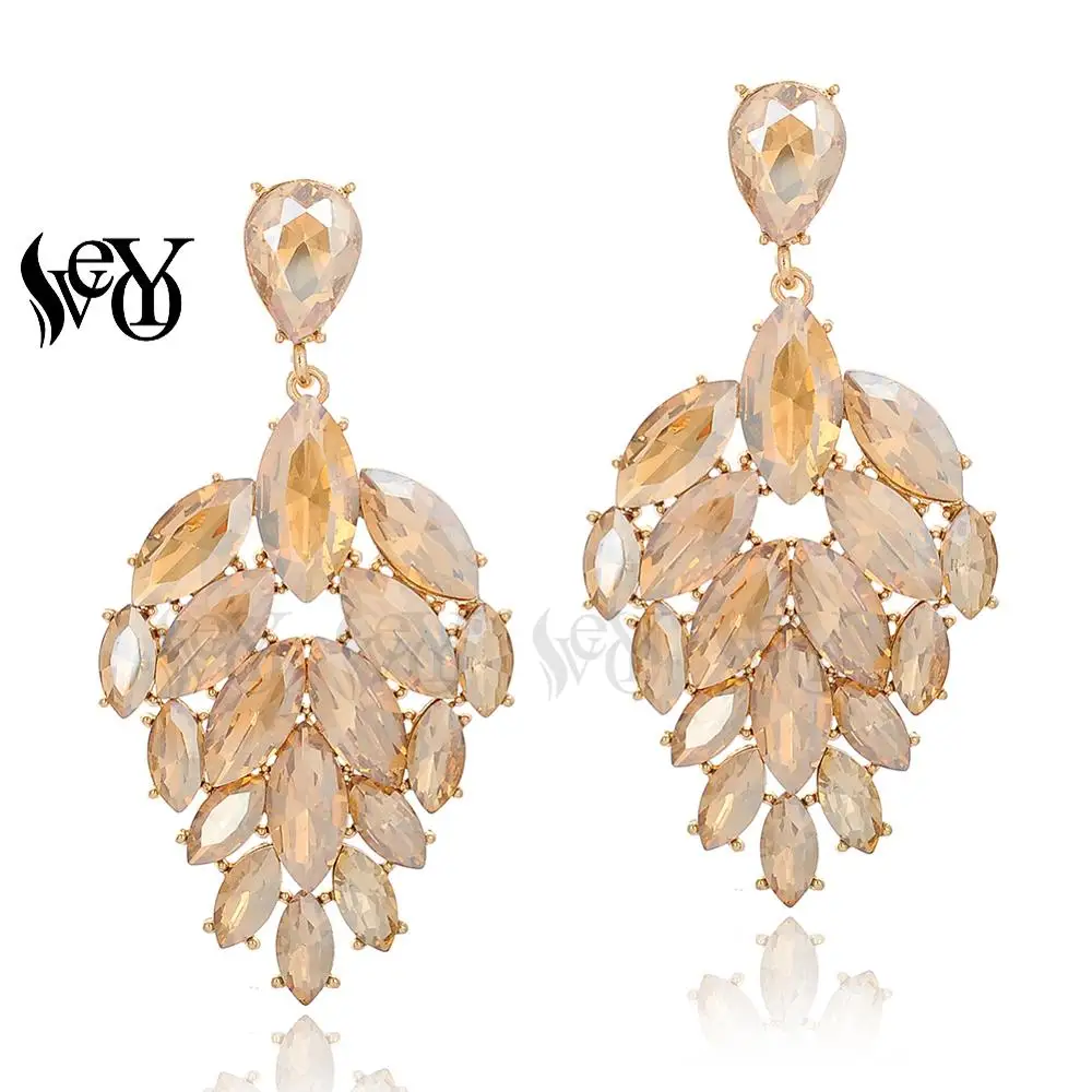 VEYO Luxury Full Crystal Drop Earrings for Women Hyperbole Fashion Jewelry New