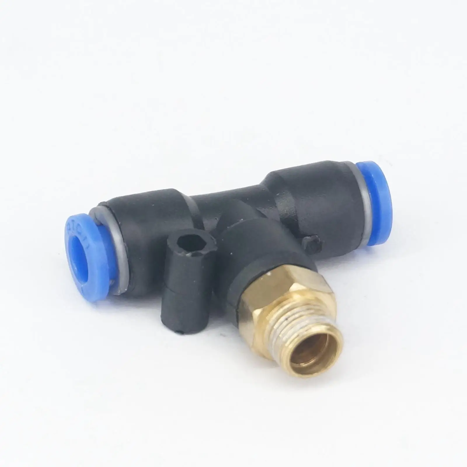 

1/8" BSP Male -Fit 6mm OD PU Tube Pneumatic Tee 3 Way Push In Connector Quick Release Air Fitting 0.8 Mpa