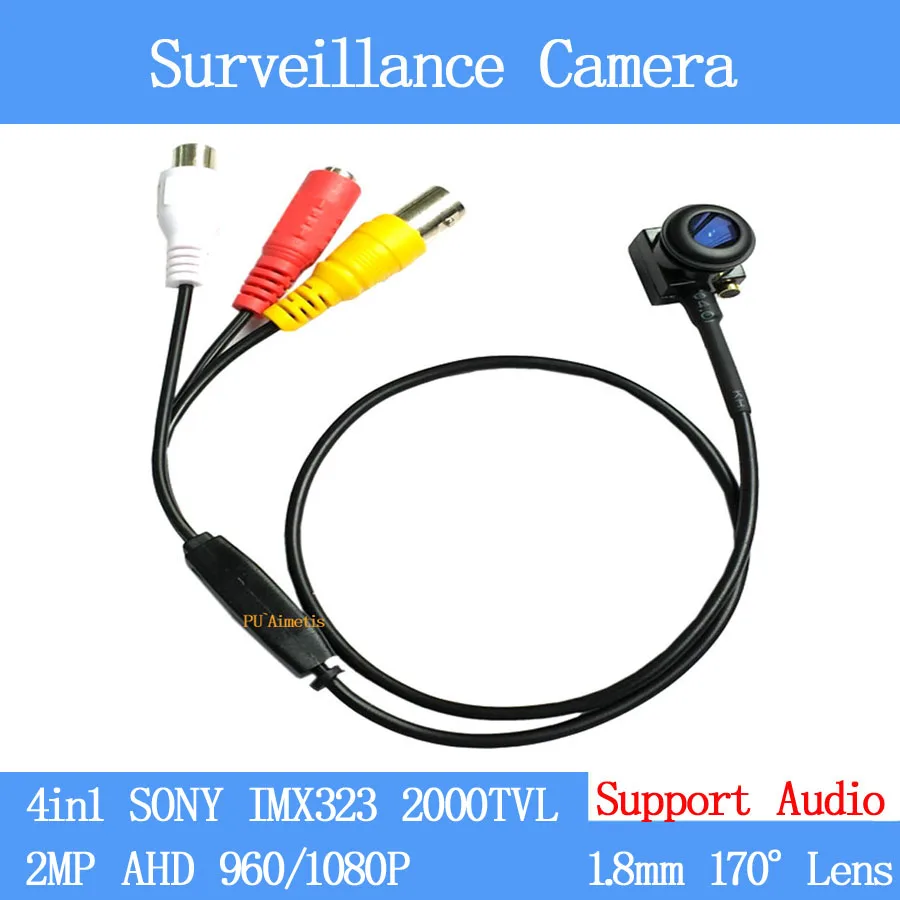 Wider Angle 170degree 4in1 2000TVL CCTV CAMERA SONY IMX323 HD 2MP 960P 1080P Security Surveillance Camera with audio Microphone