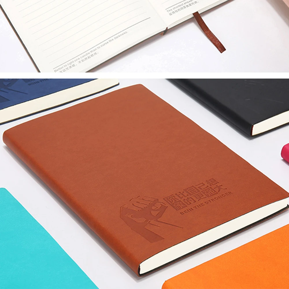 Thick Classic Notebook A5 Wide Ruled Soft Leather cover Writing Notebook 200 or 260 pages for Business  School ,Office,Home