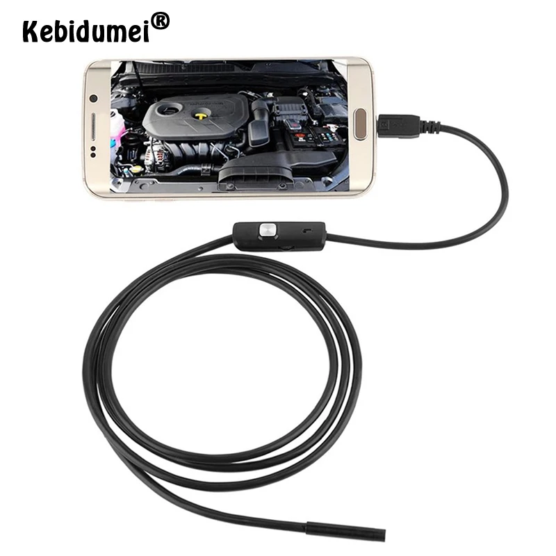 

Kebidumei 1M 7mm USB Cable Mini Rigid Inspection Camera Snake Tube Waterproof Endoscope Borescope With 6 LED For Android Phone