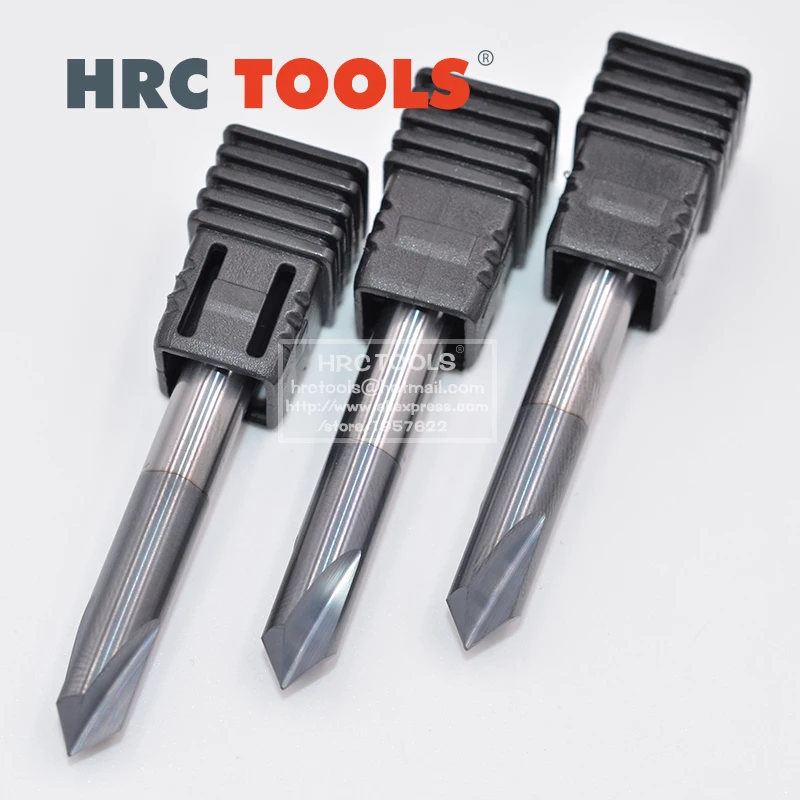 T10-8Dx60ax60L 3 cannelures CharacterCoated Fraise en bout de chanfrein de carbure d'acier de tungstène 60 peu de fraise en bout résistant