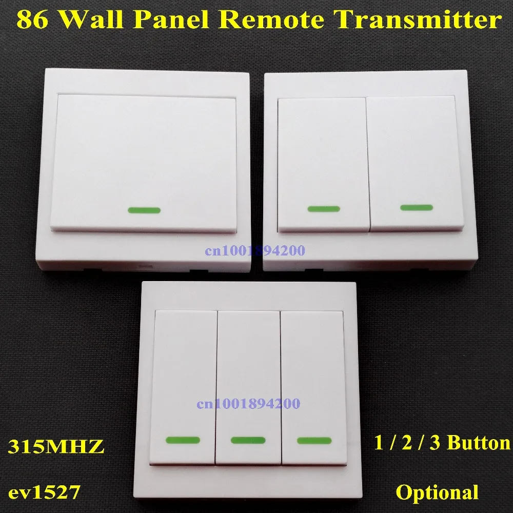 86 Wall Panel Remote Transmitter 1 2 3 Button Sticky RF TX Smart Home Room Hall Living Room Bedroom Wirelss Remote315/433 ev1527