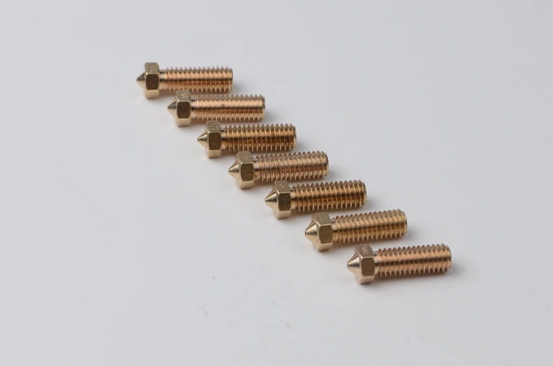 Free Shipping! 5pcs/Lot 3D Printer Parts Volcano Nozzles Brass Lengthen Extruder Nozzle 0.6/0.8/1.0/1.2mm For 1.75mm Filament