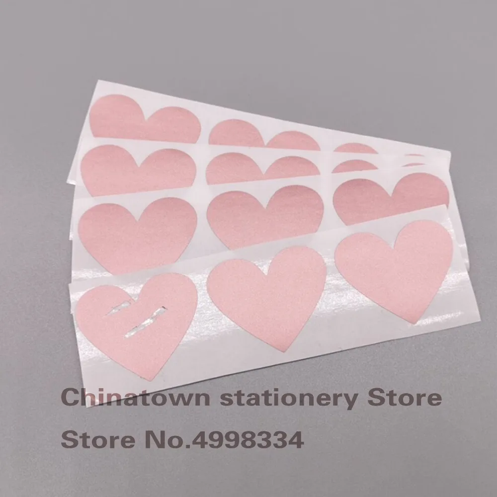 100pcs Scratch Off Stickers 30x35mm Love Heart Shape  rosd gold Color Blank For Secret Code Cover Home Game Wedding Message