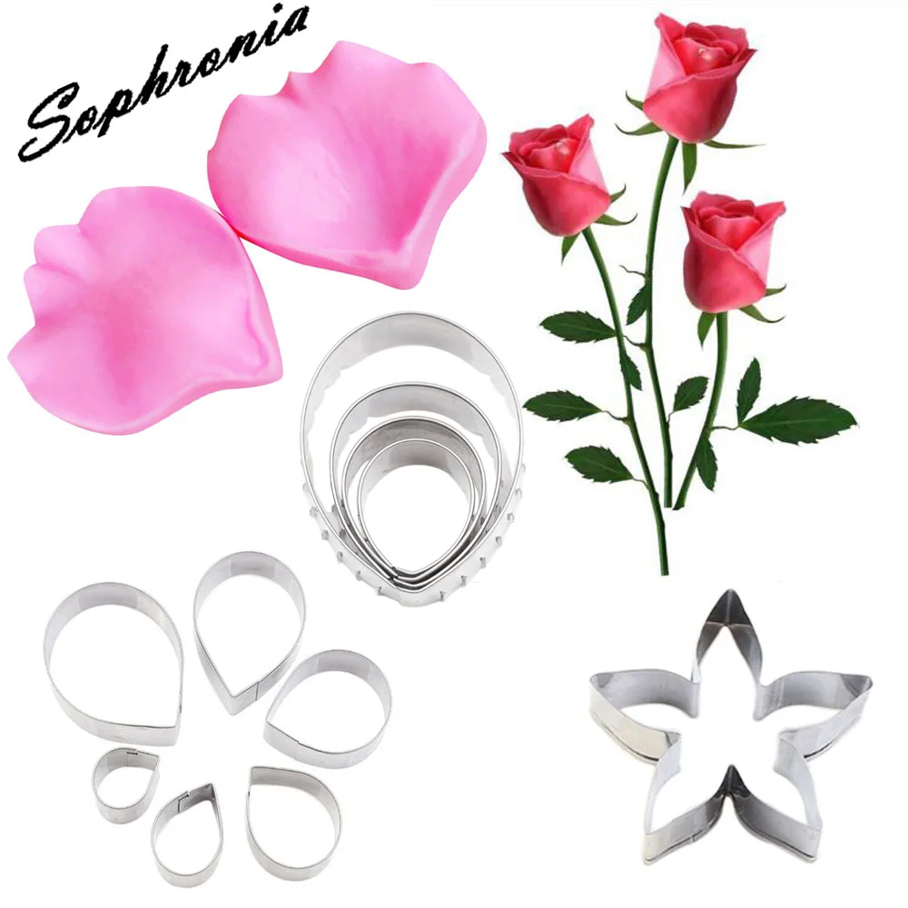 Rose & Flower Petal Veiner Silicone Mold Fondant Moulds Cake Decorating Tools Chocolate Gumpaste,Sugarcraft Candy Forms CS202