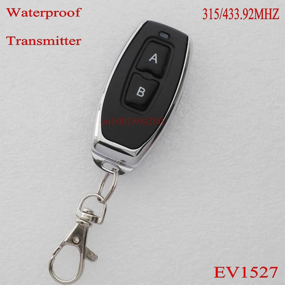 RF Remote Control Transmitter 315/433MHZ 1527 IC Chip Top Grade Upscale Metal Remote TX AB Lock Unlock Big Button Black 2 button