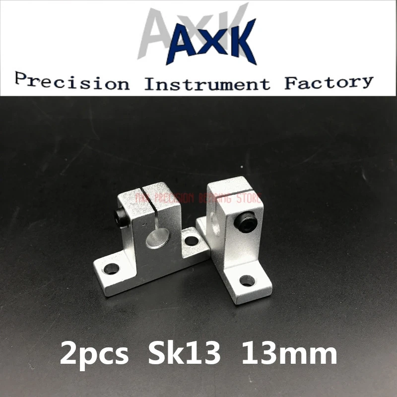 AXK Linear Rail Cnc Router Parts Hot Sale 2pc Sk13 13mm Linear Bearing Rail Shaft Support Xyz Table Cnc Router Sh13a