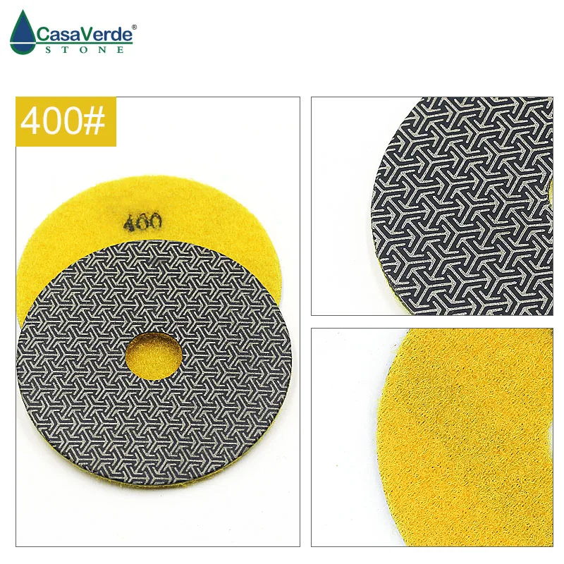 order by grit 3 inch electroplated polishing pads 80mm dry and wet for grinding stone diamond abrasive pads
