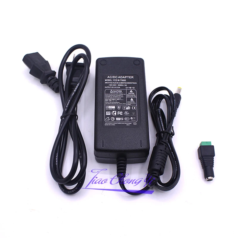 Adaptador de fuente de alimentación 12V 5A 5 amp 60W DC EU/US UK AU, transformador de tira de luz LED