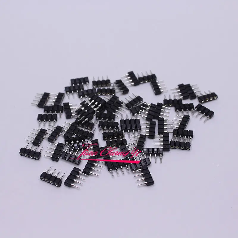 

1000pcs 4pin RGB connectors needle connector male to female for RGB led strip