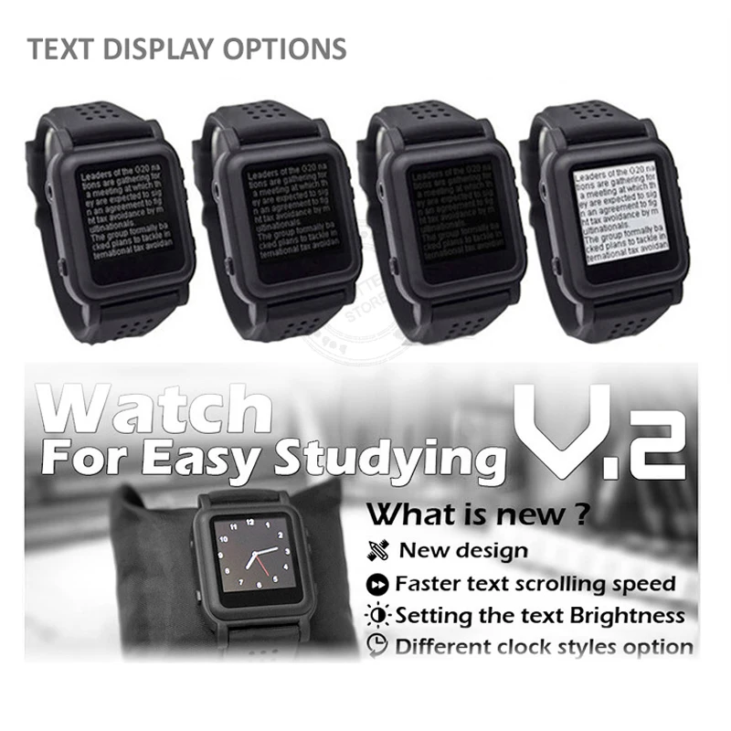 MP4 Learning Watch 25x25mm Display 8G Memory eBook Text Reader Music Player Multifunction Wristwatch Spain Russia Most Language
