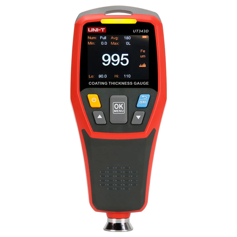 UNI-T UT343D Coating Thickness Gauge; iron matrix (FE), non-ferrous matrix (NFE) measurement composite coating thickness gauge