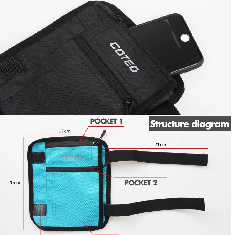 Saco de desporto criativo à prova de choque do telefone móvel saco de bezerro correndo saco de perna multi-uso ao ar livre equitação viagem carteira