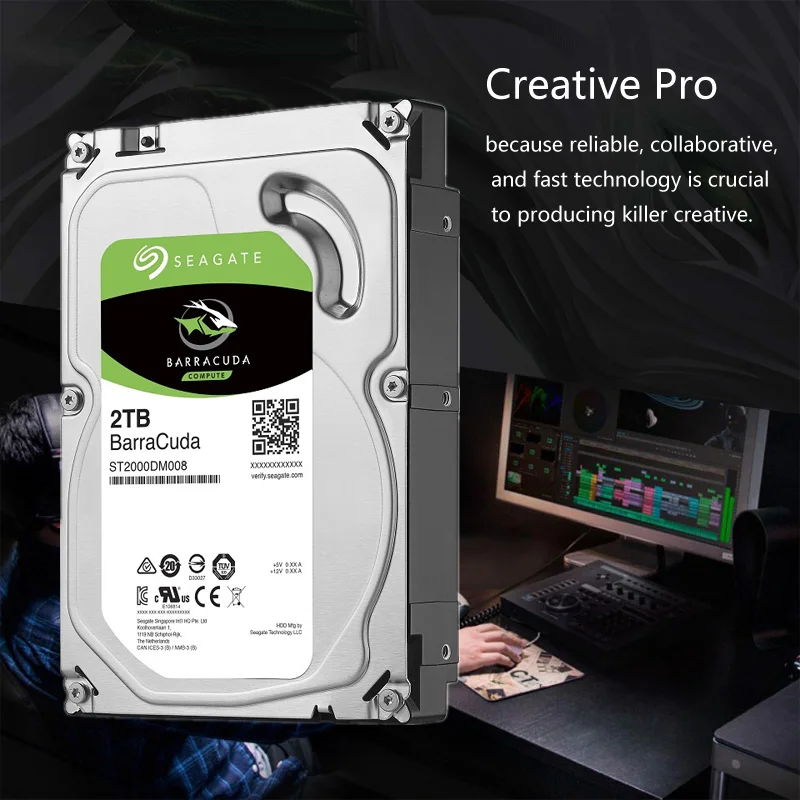 Seagate 2TB Hard Drive Disk HDD Desktop Internal HD 2000GB Harddisk 7200RPM 256M Cache 3.5