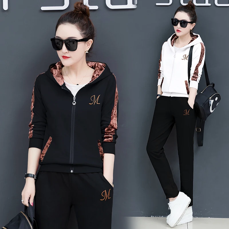 hoodie womens pants plus size matching sets autumn clothes korean two piece set Tracksuits lounge wear fall 2023 new Long sleeve