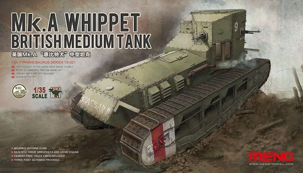 Meng TS-021 Model 1/35 British Medium Tank Mk.A Whippet BRAND NEW