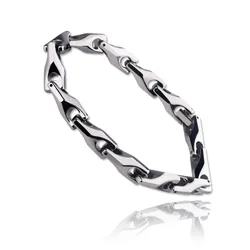 New Vintage Silver Tones Men's Solid Heavy Wheat Tungsten Carbide Chain Bracelets High Polished Never Fade Scratch Proof 21cm