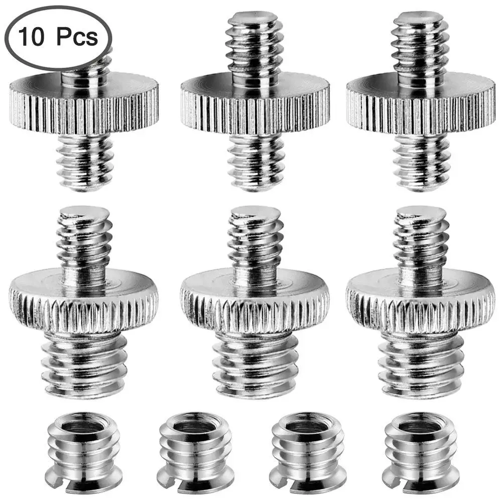 1/4 inch and 3/8 inch Camera Screw Adapter Converter Threaded Mount Set for Tripod Monopod Ballhead Light Stand Shoulder Rig