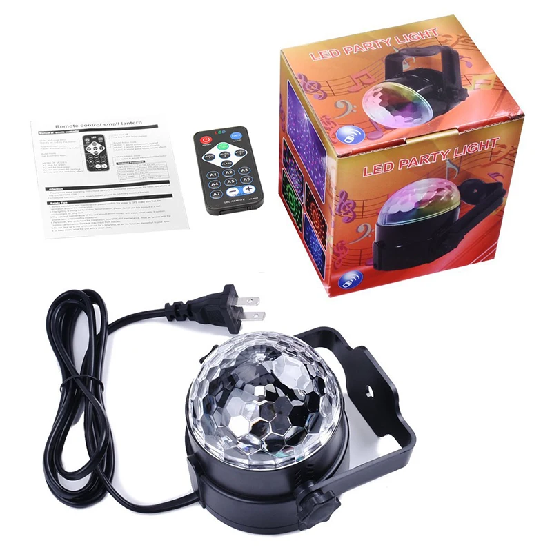 Lámpara led de efecto colorido para escenario, luces de noche con control de música, vacaciones, Navidad, fiesta, dj, discoteca, CA de 80-240V, IR,